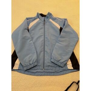 Athletic Works Womens Blue Black White Track Jacket Full Zip L G Athletic